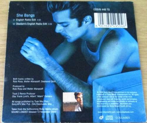 RICKY MARTIN She Bangs CD LITE [Shelf G Box 11]