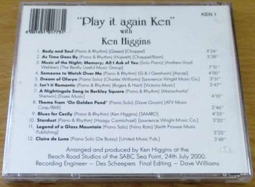 KEN HIGGINS Play It Again-Ken Piano Stylings  [Shelf G Box 13]