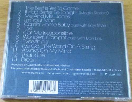 MICHAEL BUBLE  Call Me Irresponsible   [Shelf Z Box 6+main stock room]