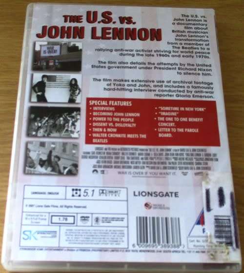 THE U.S. VS. JOHN LENNON DVD