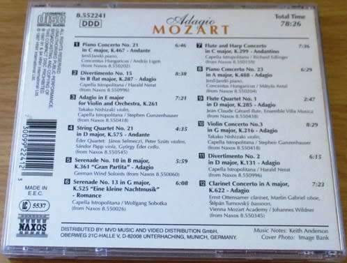 MOZART Adagio   [Classical Box 4]