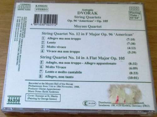 DVORAK String Quartets OP, 96     [Classical Box 4]