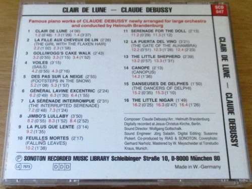 CLAIR DE LUNE  CLAUDE DEBUSSY The Rias Orchestra [Classical Box 4]