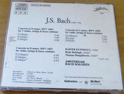 J.S. BACH Violin Concertos Rainer Kussmaul [Classical Box 4]