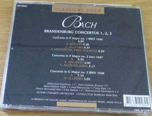 BACH Brandenburg Concertos 1 2 3 Classical Gold [Classical Box 4]