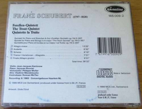 FRANZ SCHUBERT  Forellen Quintett  [Classical Box 4]