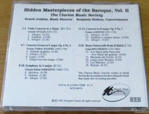HIDDEN MASTERPIECES OF THE BAROQUE Volume 2 [Classical Box 3]