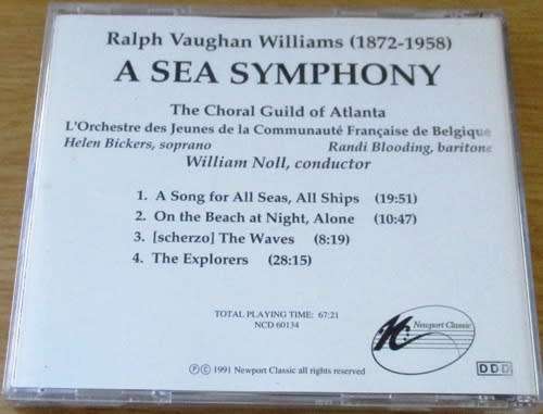 RALPH VAUGHAN WILLIAMS 1872-1958 A Sea Symphony [Classical Box 2]