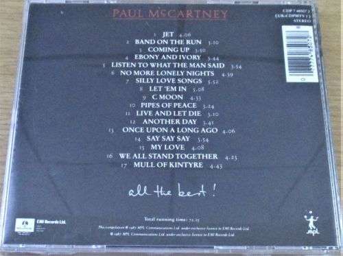 PAUL McCARTNEY All the Best! IMPORT CD [Shelf Z Box 9]