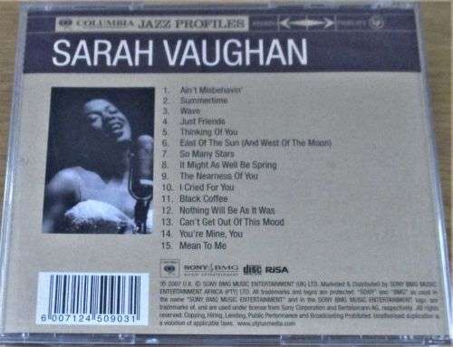 SARAH VAUGHAN Columbia Jazz Profiles   CD [Shelf Z Box 9]
