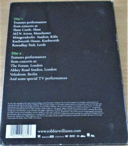 ROBBIE WILLIAMS And Through It All Robbie Williams Live 1997-2006 2xDVD