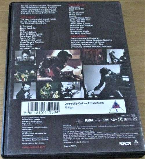 TEXAS Paris + Greatest Hits Videos DVD