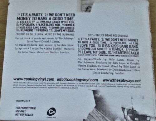 THE SUBWAYS Money and Celebrity [Shelf Z Box 2]