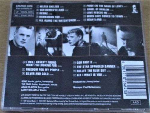 U2 Rattle and Hum ZA Issue CD [Shelf Z Box 4]