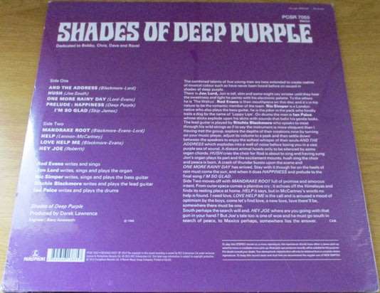 DEEP PURPLE Shades of Deep Purple  2015 European Pressing VINYL LP Record