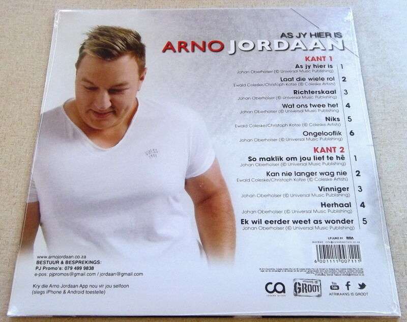 ARNO JORDAAN As Jy Hier Is VINYL LP Record