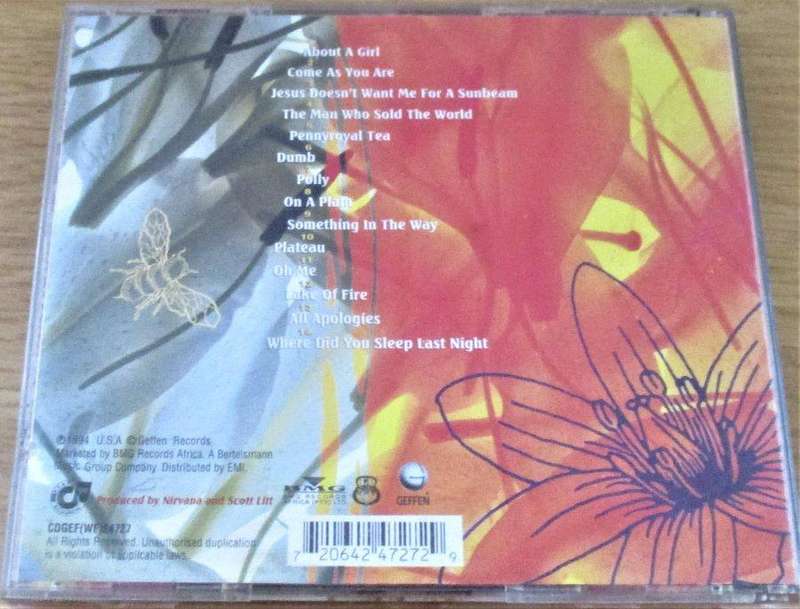 NIRVANA MTV Unplugged in New York  CD [Shelf G Box 23]