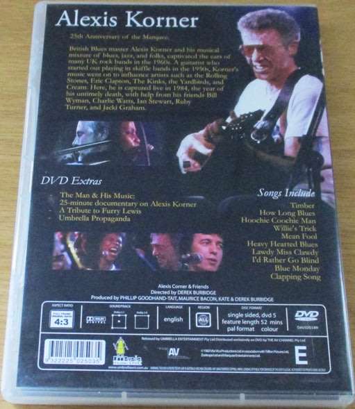 ALEXIS KORNER and FRIENDS Bill Wyman Charlie Watts Ian Stewart Ruby Turner  DVD