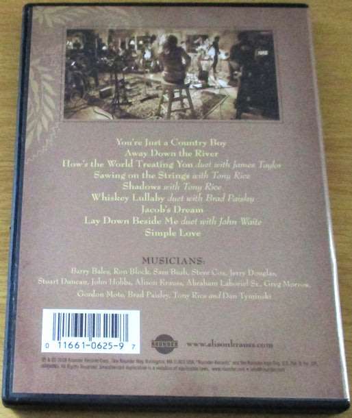 ALISON KRAUSS A Hundred Miles or More Live From The Tracking Room DVD