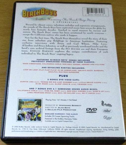 THE BEACH BOYS Endless Harmony The Beach Boys Story DVD