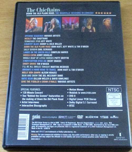 THE CHIEFTAINS Down the Old Plank Road The Nashville Sessions in Concert DVD