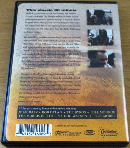 EARL SCRUGGS The Bluegrass Legend Bob Dylan The Byrds Joan Baez DVD