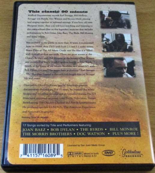 EARL SCRUGGS The Bluegrass Legend Bob Dylan The Byrds Joan Baez DVD