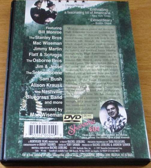 HIGH LONESOME The Story of Bluegrass Music DVD