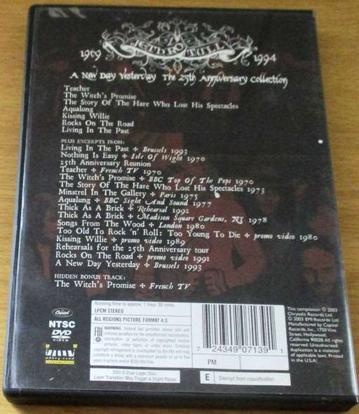 JETHRO TULL A New Day Yesterday the 25th Anniversary Collection DVD