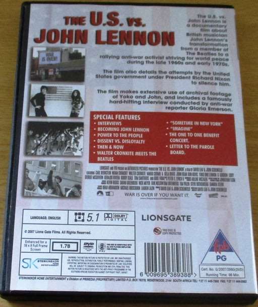 JOHN LENNON The U.S. vs John Lennon  DVD