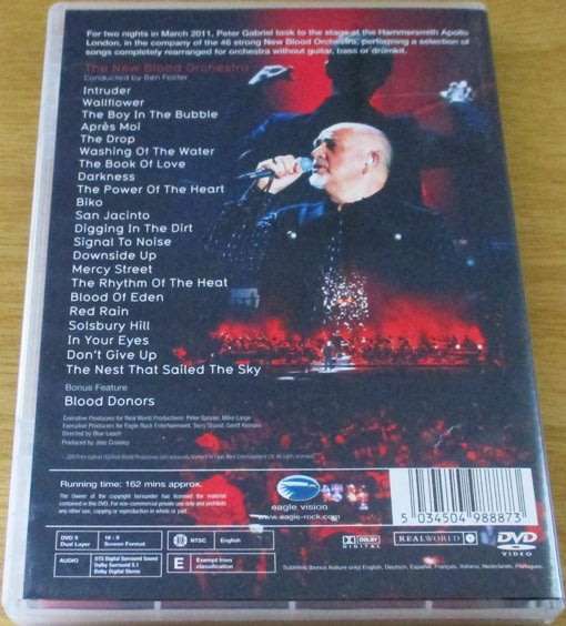 PETER GABRIEL New Blood Live in London DVD