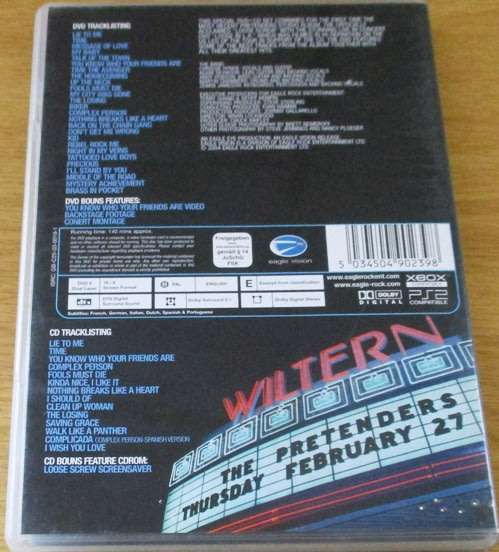 THE PRETENDERS Loose in L.A. Live 2003  DVD