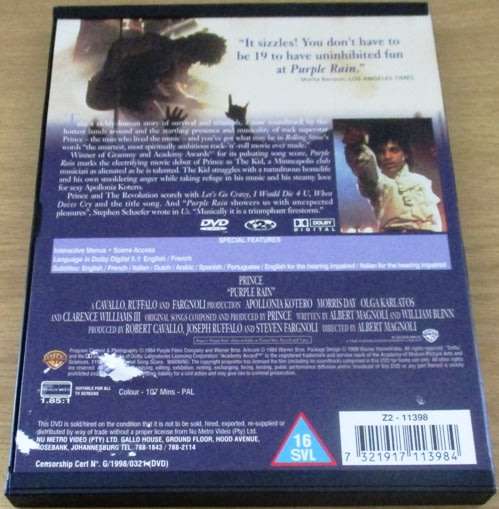 PRINCE  Purple Rain Film  DVD