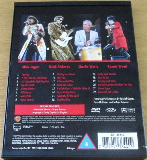 THE ROLLING STONES Bridges to Babylon Tour 97-98 DVD