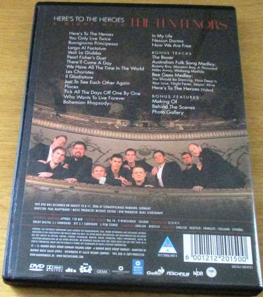 THE TEN TENORS Here's to the Heroes DVD