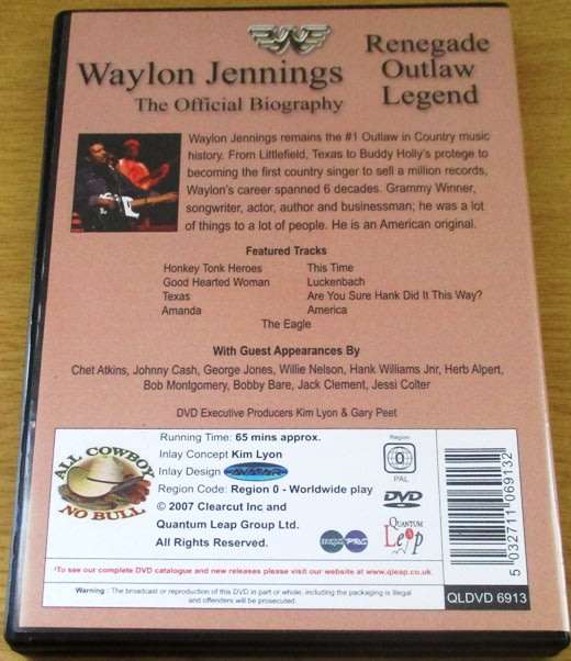 WAYLON JENNINGS Renegade Outlaw Legend The Official Biography DVD
