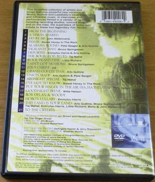 A VISION SHARED A Tribute to Woody Guthrie + Leadbelly  DVD