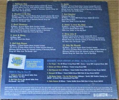 THE BEACH BOYS BRIAN WILSON Good Vibrations Cardsleeve [Shelf G Box 22]