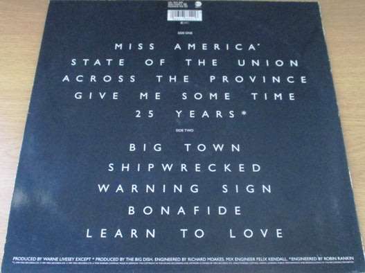 THE BIG DISH Satellites IMPORT LP Vinyl Record