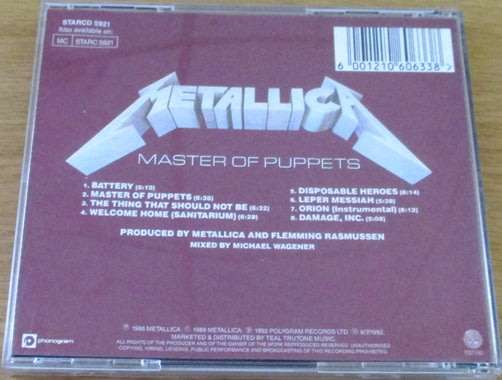 METALLICA  Master of Puppets CD   [Shelf G Box 5]