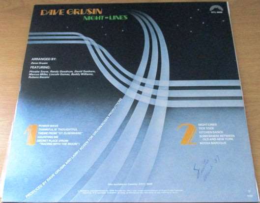 DAVE GRUSIN Night-Lines VINYL RECORD