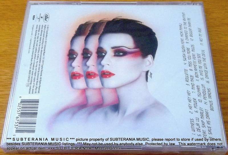 KATY PERRY Witness (+ Bonus Tracks) SOUTH AFRICA Cat# 06025 5767537