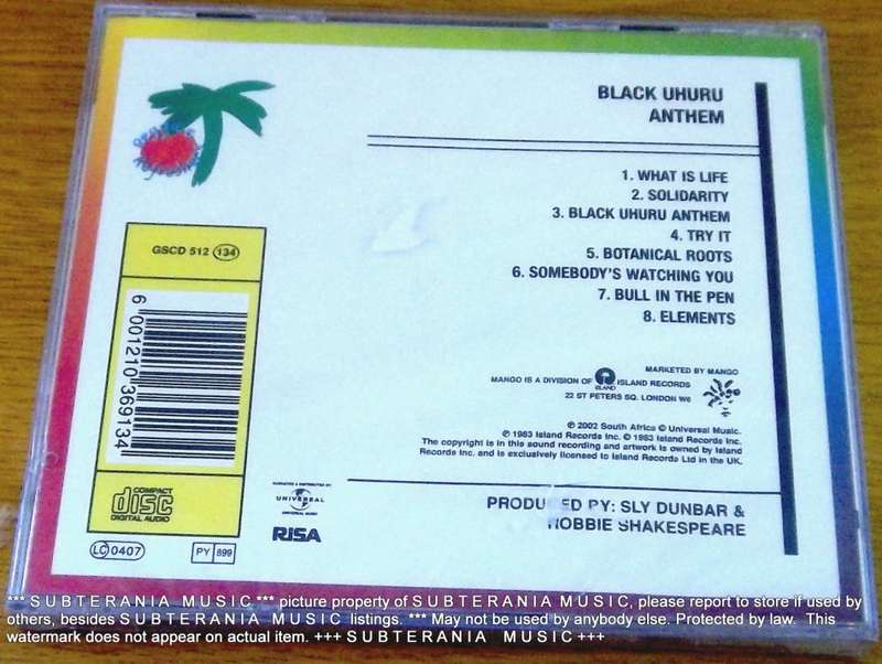 BLACK UHURU Anthem CD