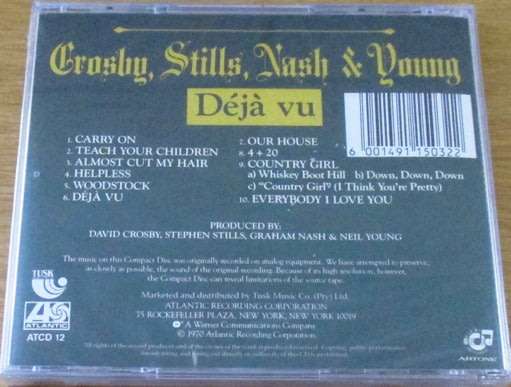 CROSBY STILLS NASH and YOUNG Deja Vu CD