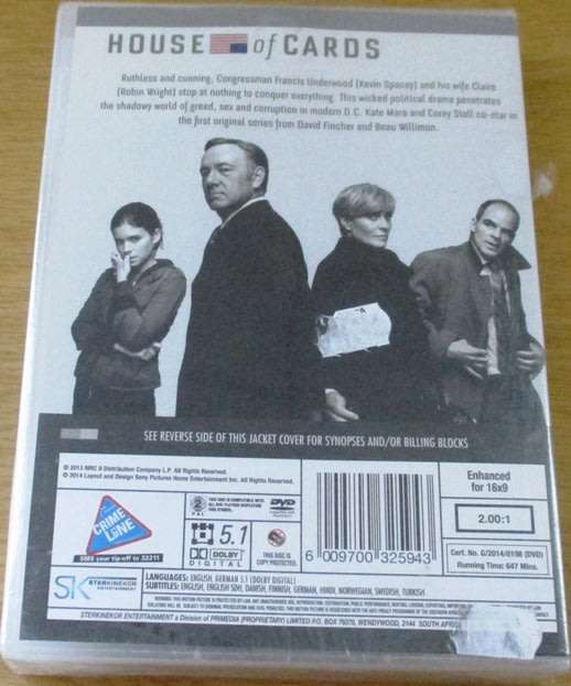 HOUSE OF CARDS The Complete First Season 1 DVD