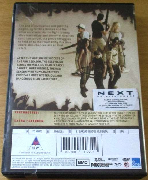 THE WALKING DEAD The Complete Second Season 2 DVD