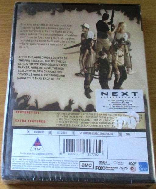 THE WALKING DEAD The Complete Second Season 2 DVD