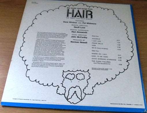 THE MUSIC OF HAIR Dave Wintour Geoff Love  VINYL RECORD