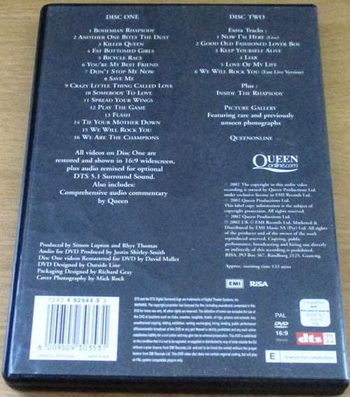 QUEEN Greatest Video Hits 1  2xDVD