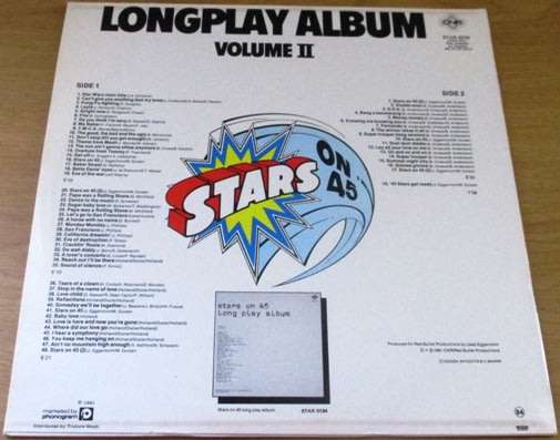 STARS ON 45 Longplay Album Volume II VINYL RECORD